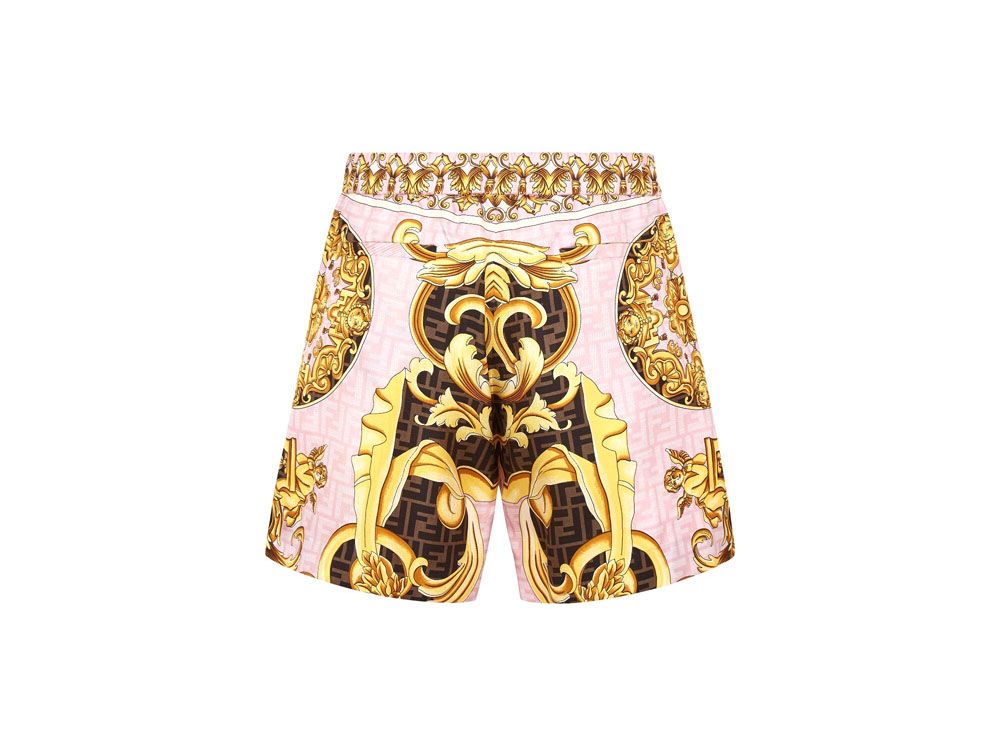 FENDI x VERSACE Fendace Multicolor Silk Pants