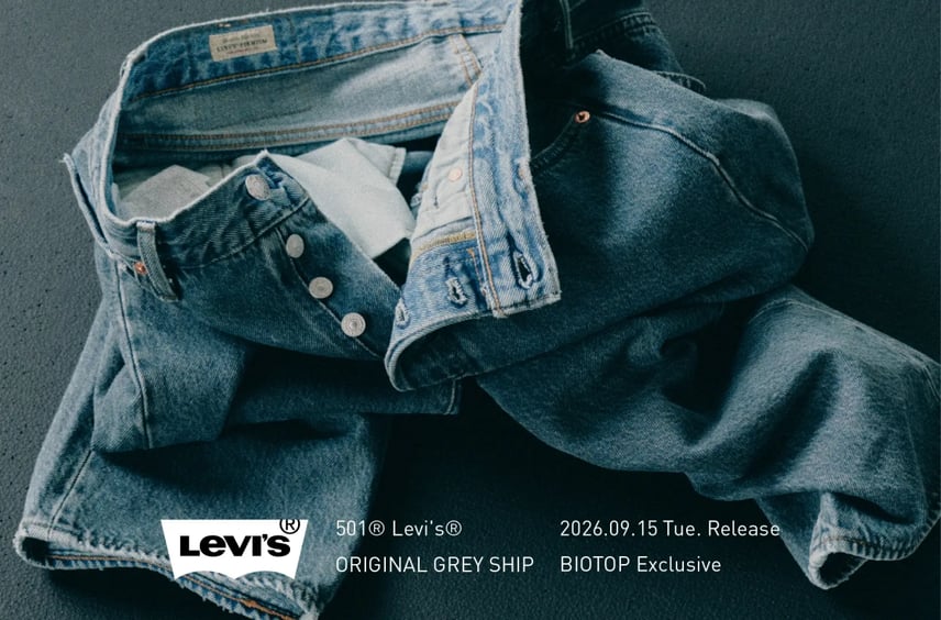 BIOTOPからLevi's® 別注501®が9/15発売!インディゴにグレーオーバーダイを施したヴィンテージライクな一本