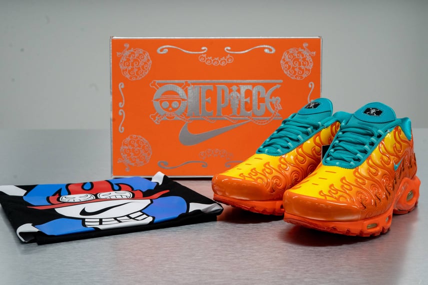 【実物フォトレポート】ONE PIECEとNikeが初コラボ!Air Max Plus "メラメラの実"のディテールをチェック