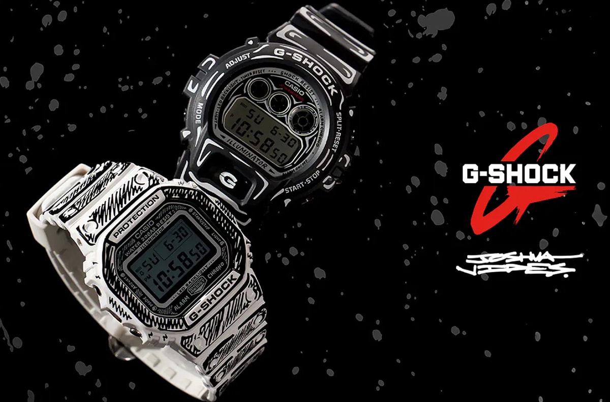 Joshua Vides × G-SHOCKのコラボモデルが登場!2Dスケッチの美学を落とし込んだアートな2モデルが3/27より発売