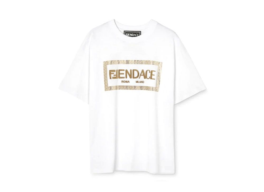 フェンディ x ヴェルサーチェ フェンダーチェ ロゴ Tシャツ