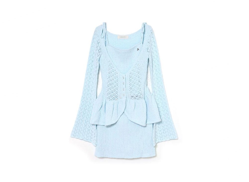 ANDMARY Silk ribbon tops ice blue アイスブルー 【公式通販】