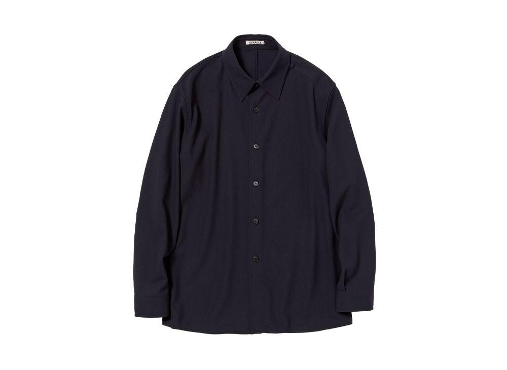 オーラリー HARD TWIST WOOL DOBBY SHIRTS 表す 3