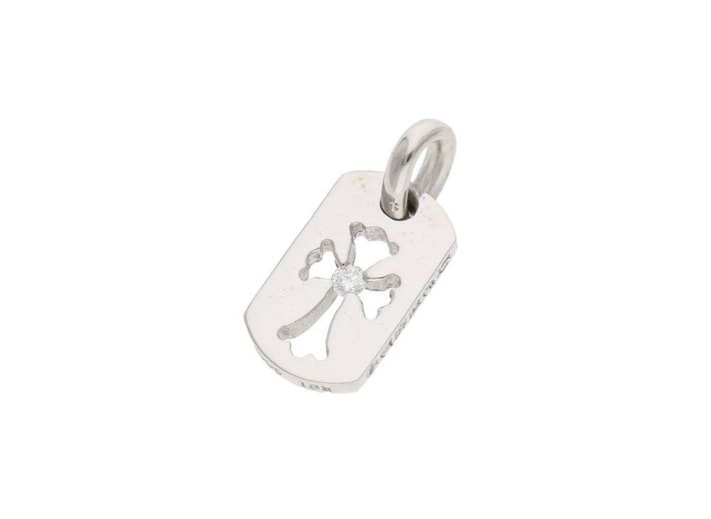 希少 CHROME HEARTS WG 震わせる ホワイトゴールド ダイヤ タイニーピアス