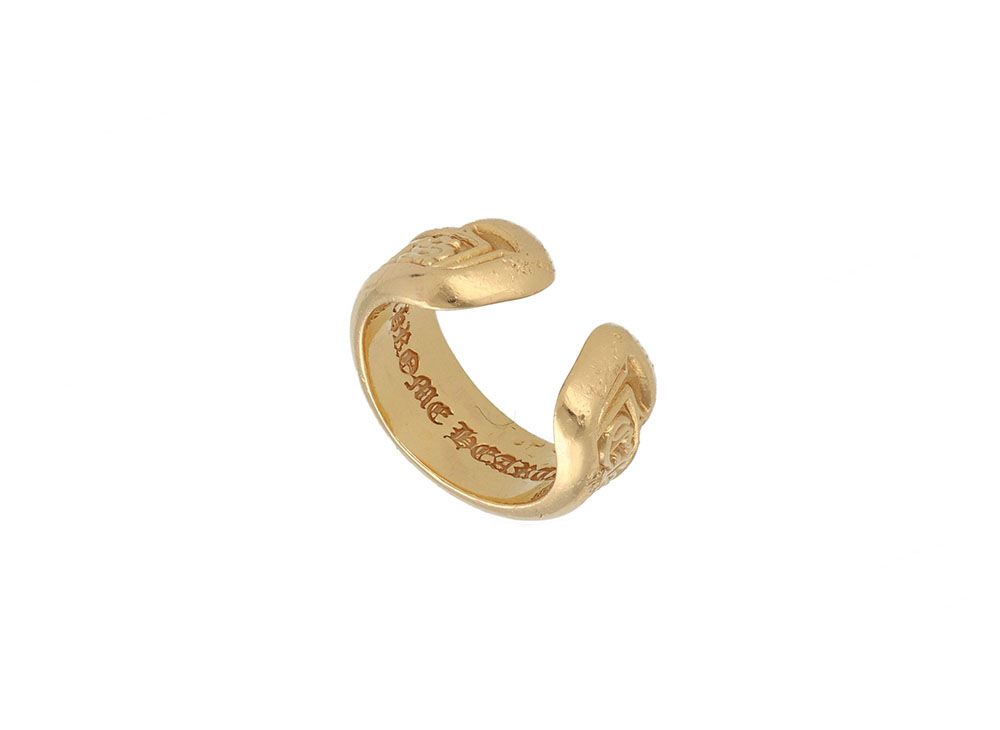 Chrome Hearts 22K Small Scroll Label Ring 