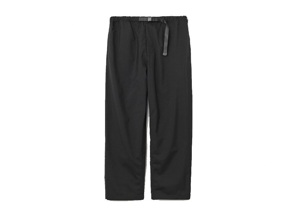 WOOL BLEND RIP STOP EASY PANTS (BLACK)-