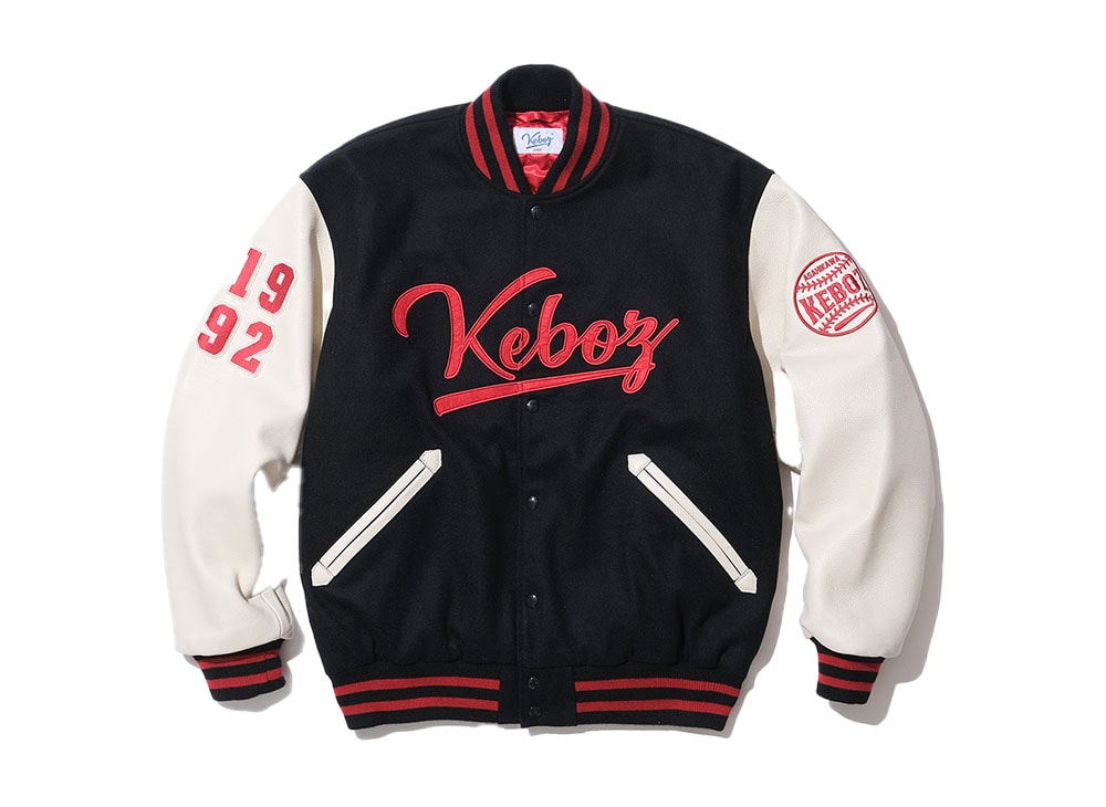 けけ　KEBOZ MELTON &LEATHERVARSITYJACKET KEBOZ MELTON &LEATHERVARSITYJACKET
