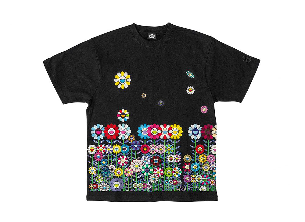 村上隆 もののけ京都 半袖Tシャツ 金色の空の夏のお花畑 