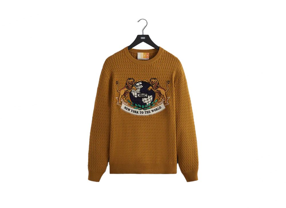 新品】KITHフロックド モノグラム ネルソン クルーネック トレーナ