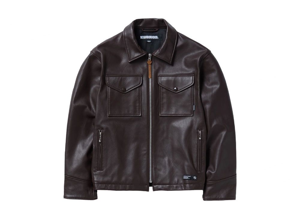 ジャケット・アウター NEIGHBORHOOD LEATHER PM JACKET L BLACK NEIGHBORHOOD LEATHER PM JACKET L 定価以下