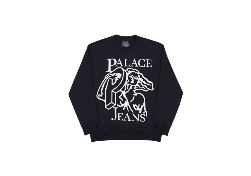 21AW PALACE SLUB CREW BLACK L（PALACE P Jeans Crew  