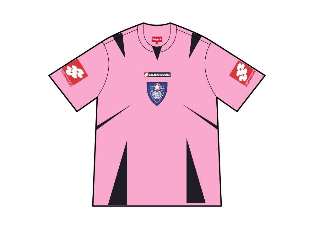 Supreme Crest Soccer Jersey ピンク L