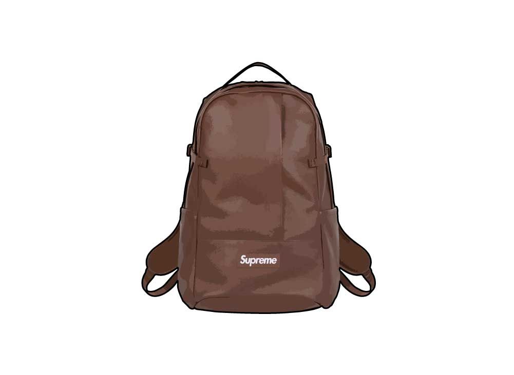 supreme leather backpack brown 茶色 ブラウン