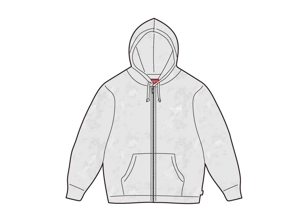 Supreme Pilled Zip Up Hooded Sweatshirt 