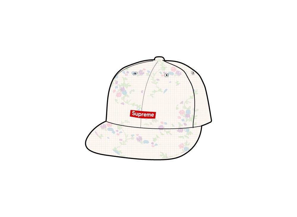 Supreme ポーラテックワッフルスモールボックス6パネル キャップ 花柄