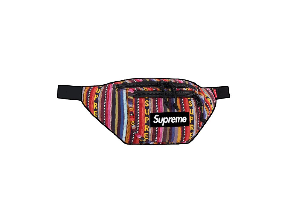supreme シュプリームストライプ柄 ウエストバッグ
