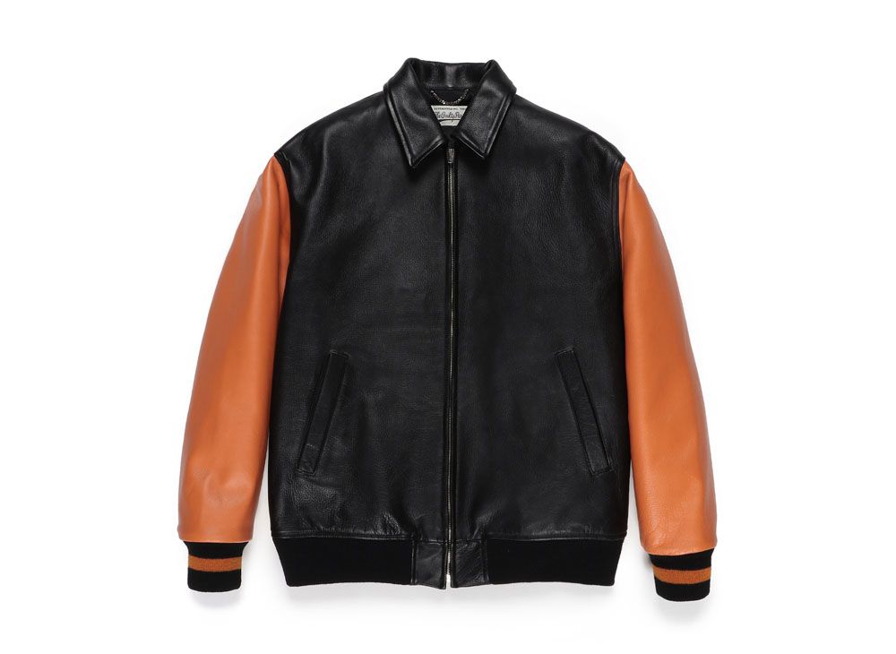 ブラック【希少】WACKOMARIA LEATHER VARSITY JACKET