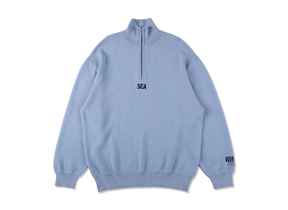 WIND AND SEA ハーフジップコットンカシミヤニット BLACK