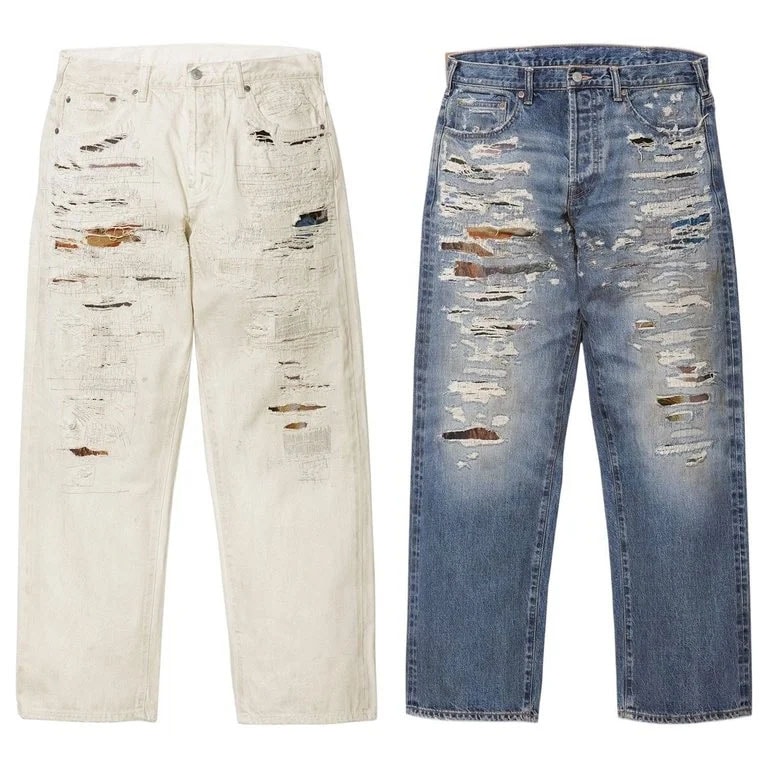 Supreme/MM6 Maison Margiela Distressed Loose Fit Selvedge Jean