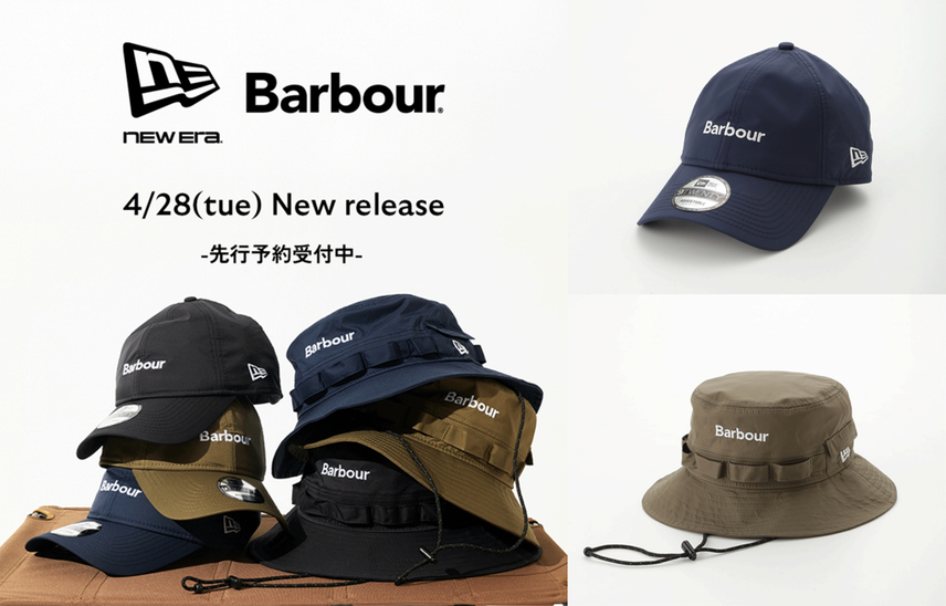 New Era®とBarbourの初コラボコレクションが4/28に発売!防水仕様の「9TWENTY&アドベンチャーハット」を展開
