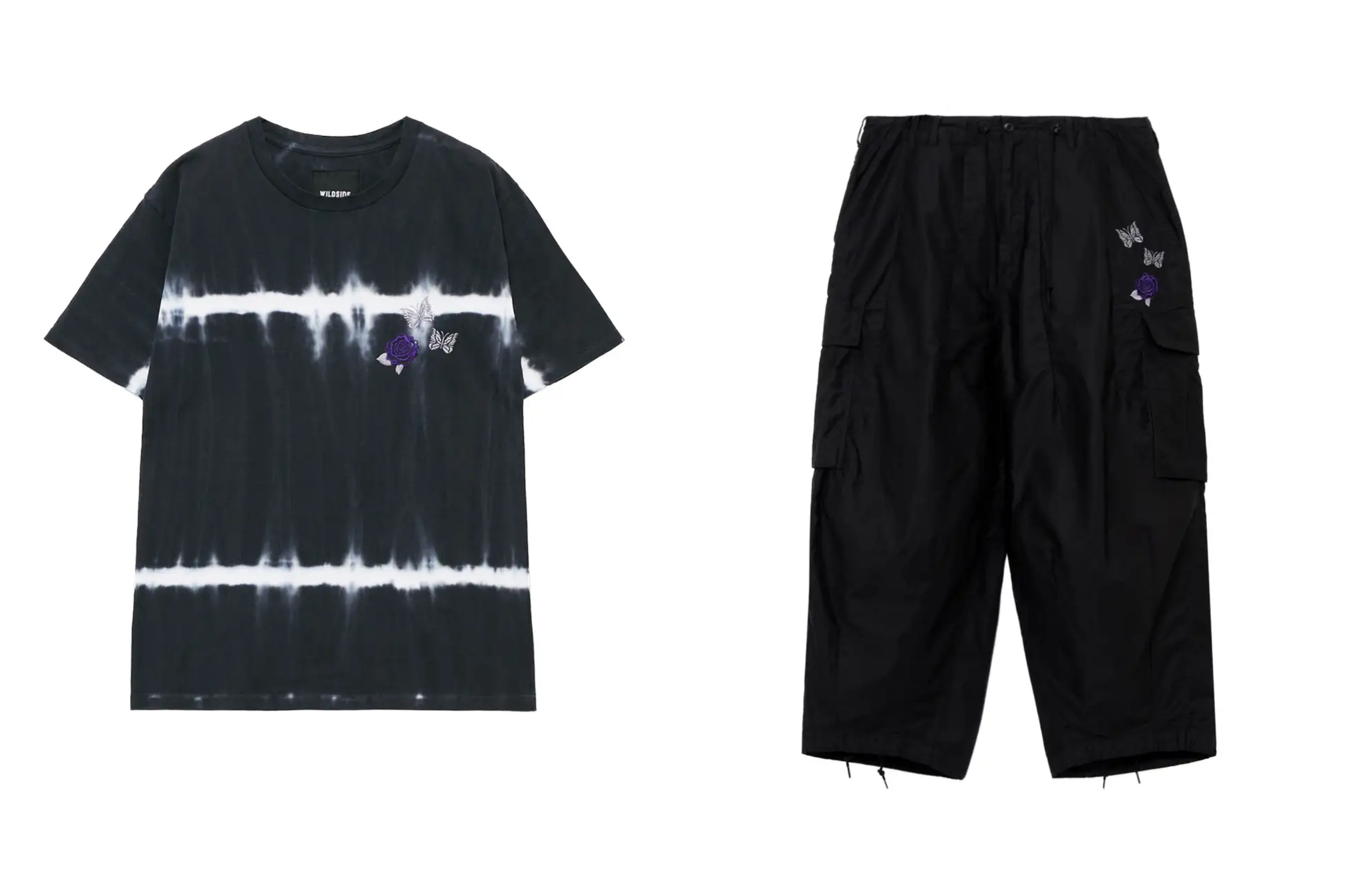 WILDSIDE × NEEDLESの最新コラボコレクションが9/4より発売!象徴的な薔薇と蝶が映えるタイダイTシャツ&H.D.パンツが登場