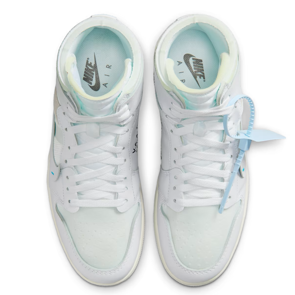 ヴァージルアブローアーカイブ (V.A.A) × ナイキ エアジョーダン1 レトロ ハイ OG アラスカ 上から