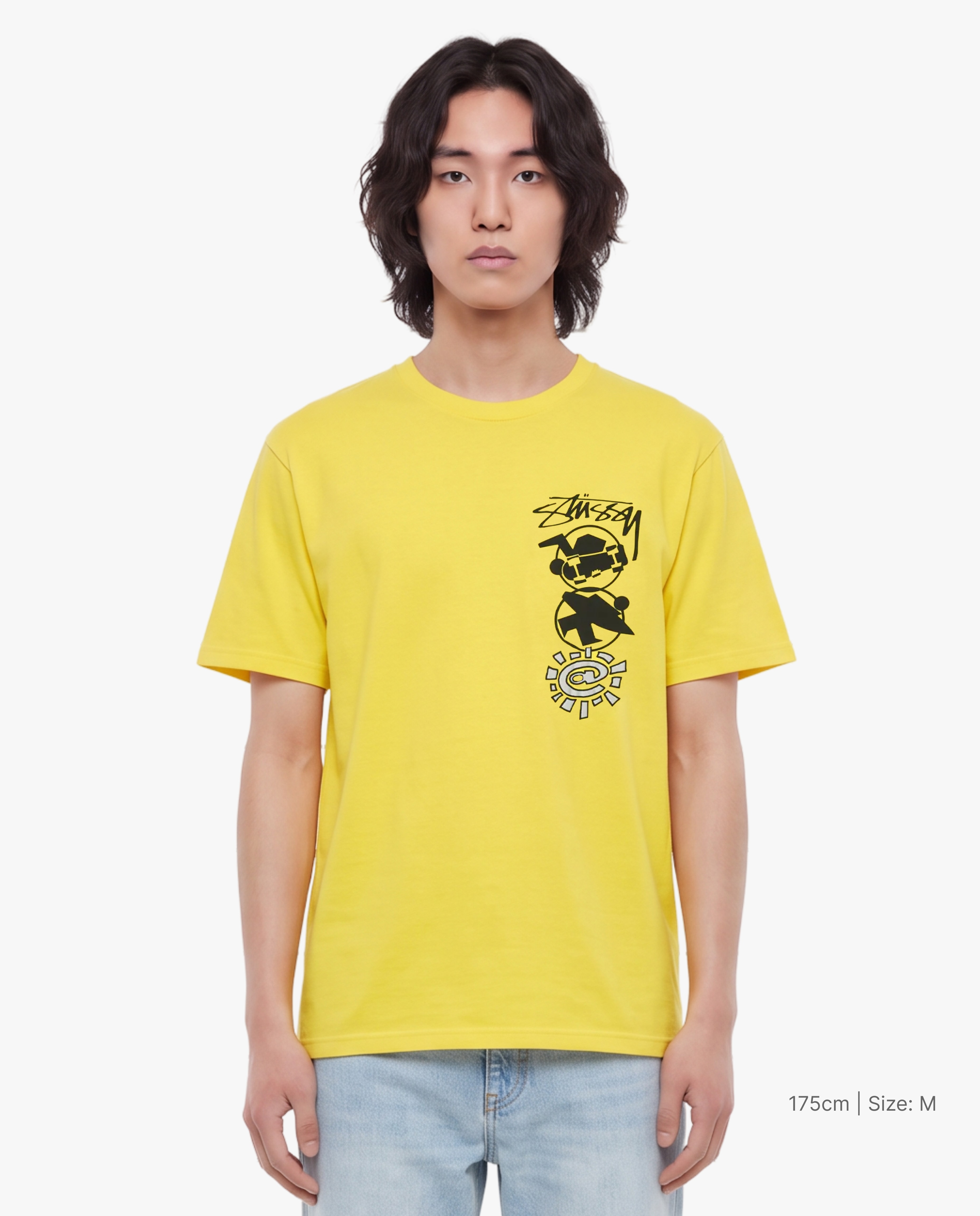 Stussy x Always Stack Tee 黄色　M Stussy x Always Do What You Should Do Stack Tee 