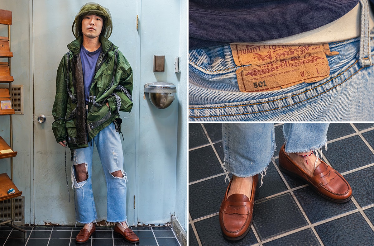 この秋、リーバイスの名作501®をどう穿く？「クラッシュ入りの一本はハイウエストで穿いて野暮ったさを払拭」（渋谷・I&I 中村さん） 1枚目
