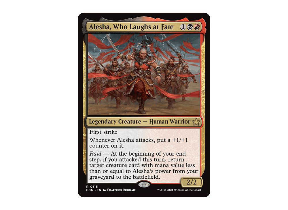 Alesha, Who Laughs at Fate (FDN-404) - rare (Borderless) - Foil