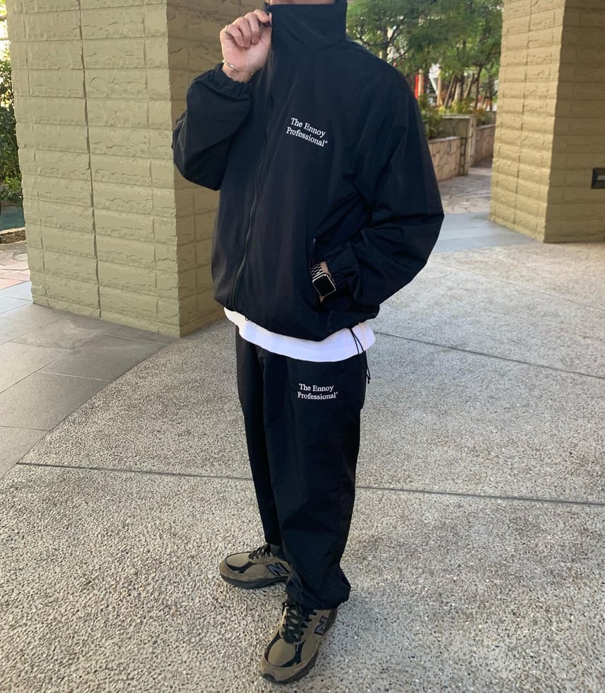 ENNOY 23AW Stylistshibutsu Nylon Track Suit Set Up Black × White ENNOY 23AW Stylistshibutsu Nylon Track Suit Set Up Black × White
