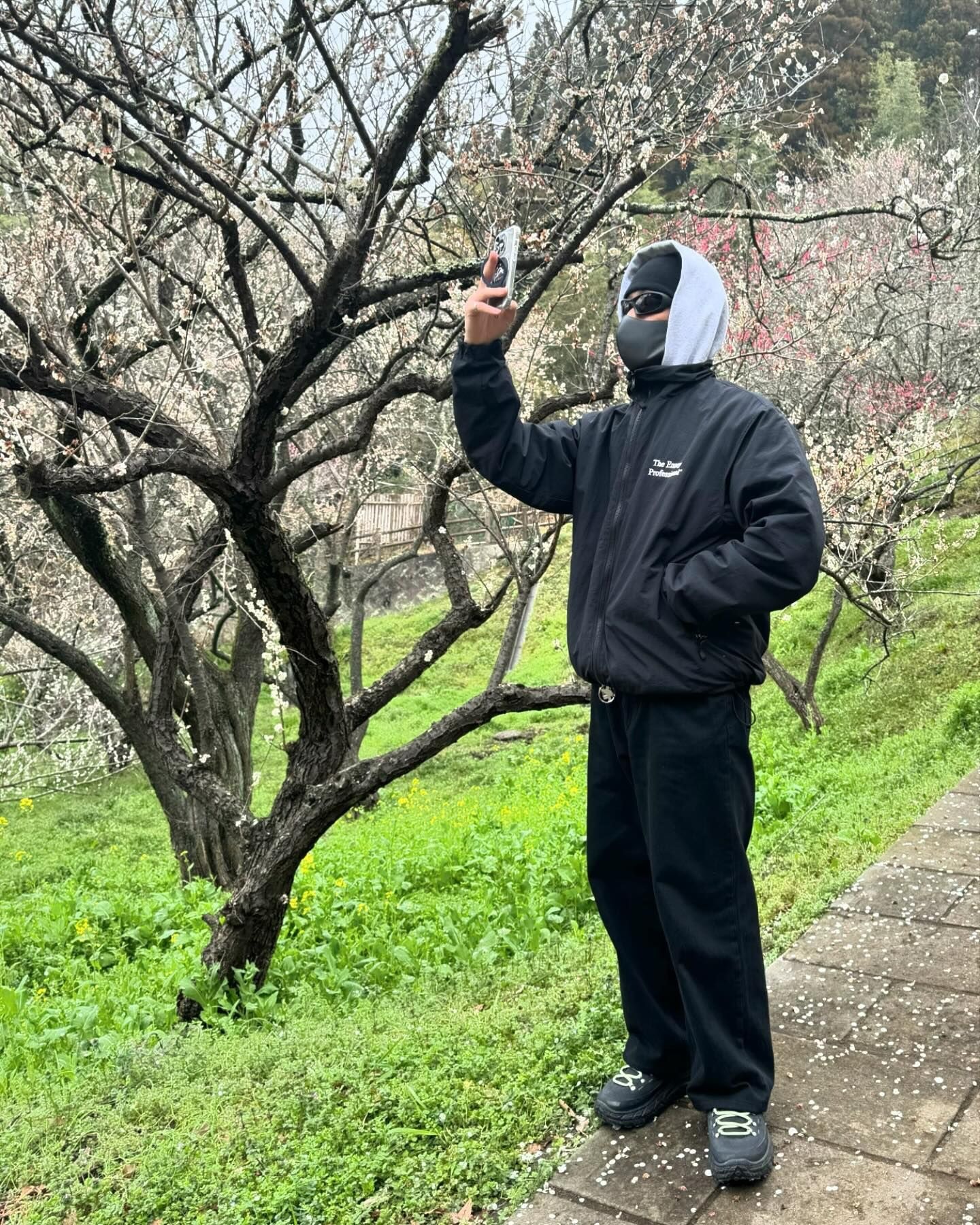 ENNOY 23AW Stylistshibutsu Nylon Track Suit Set Up Black × White