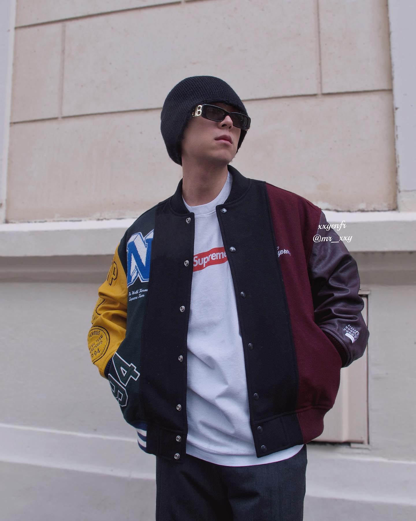 Supreme x MM6 Maison Margiela Split Varsity Jacket 