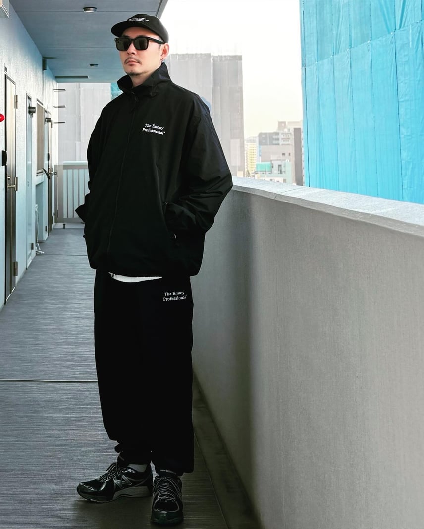 ENNOY 23AW Stylistshibutsu Nylon Track Suit Set Up Black × White ENNOY 23AW Stylistshibutsu Nylon Track Suit Set Up Black × White