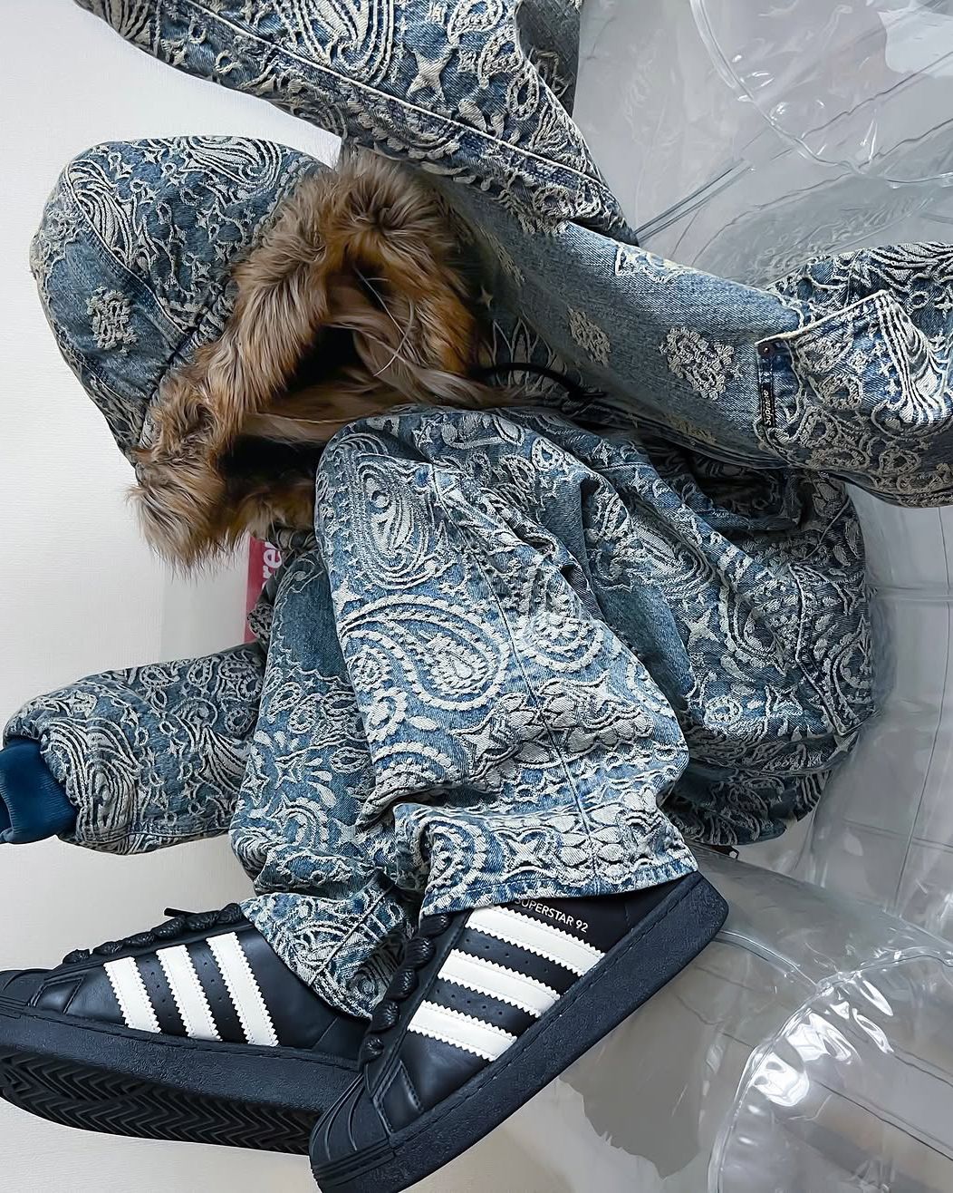 Supreme Bandana Jacquard Denim Hooded Work Jacket 