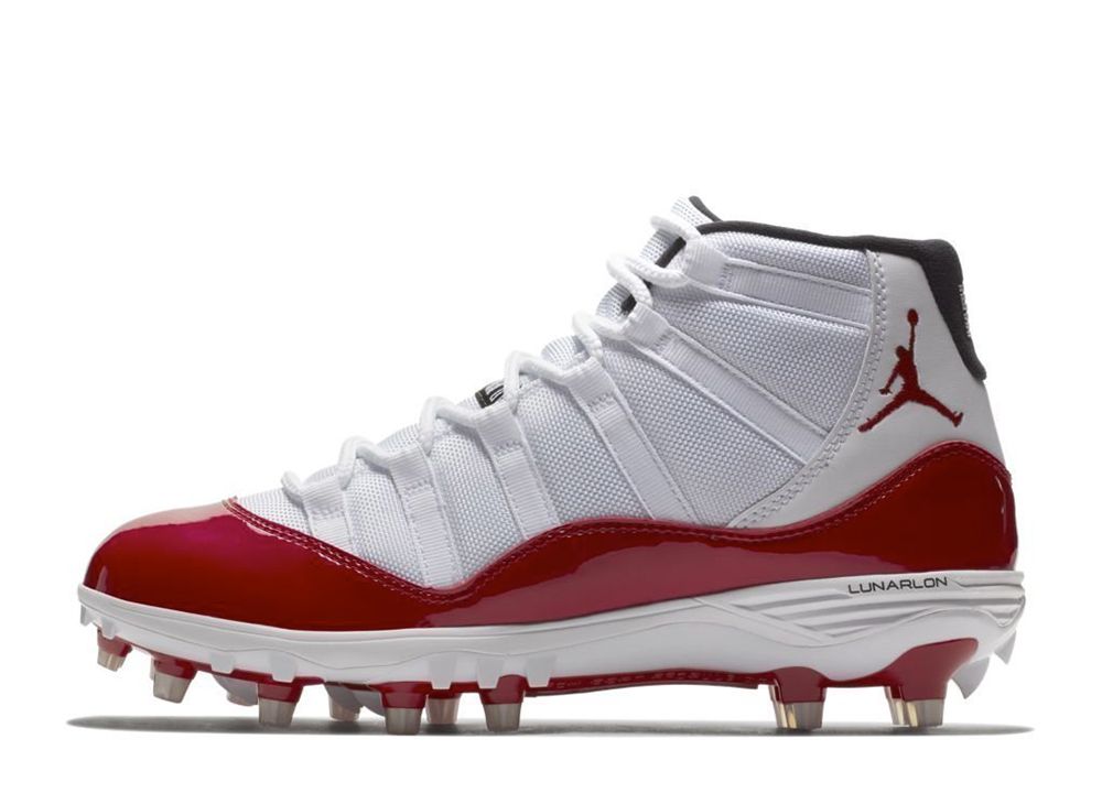 jordan 11 cleats red