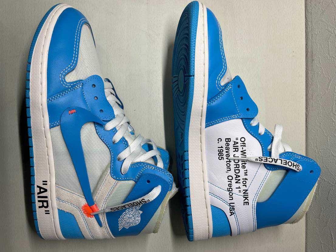 Off-White × Nike Air Jordan 1 High UNC "White/Dark Powder Blue"
