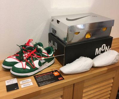Off-White × Nike Dunk Low "White/Pine Green"