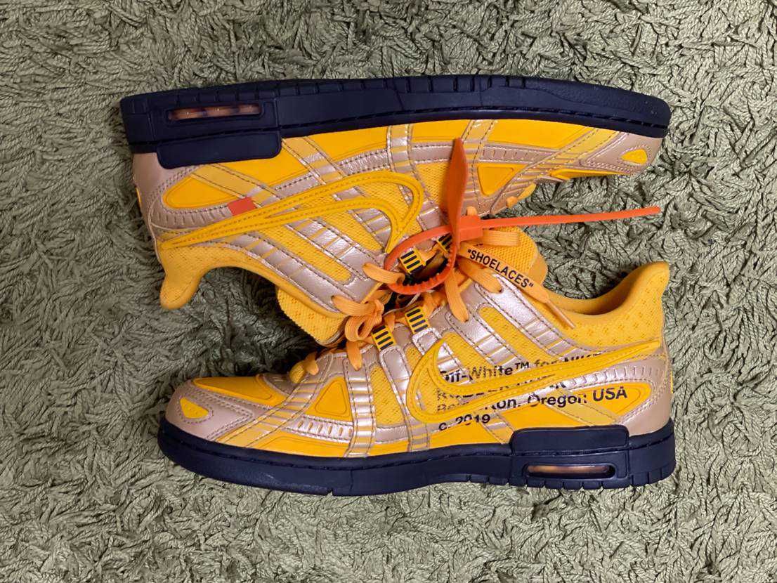 Off-White × Nike Air Rubber Dunk "University Gold"