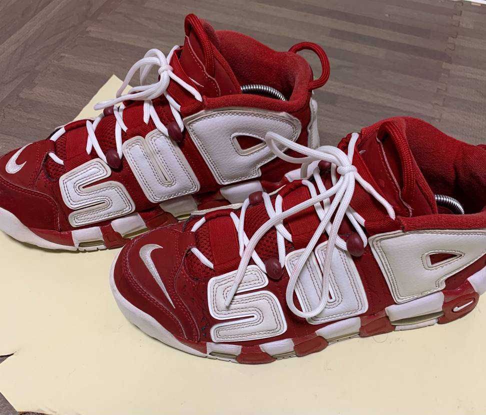 Supreme × Nike Air More Uptempo "White/Red"