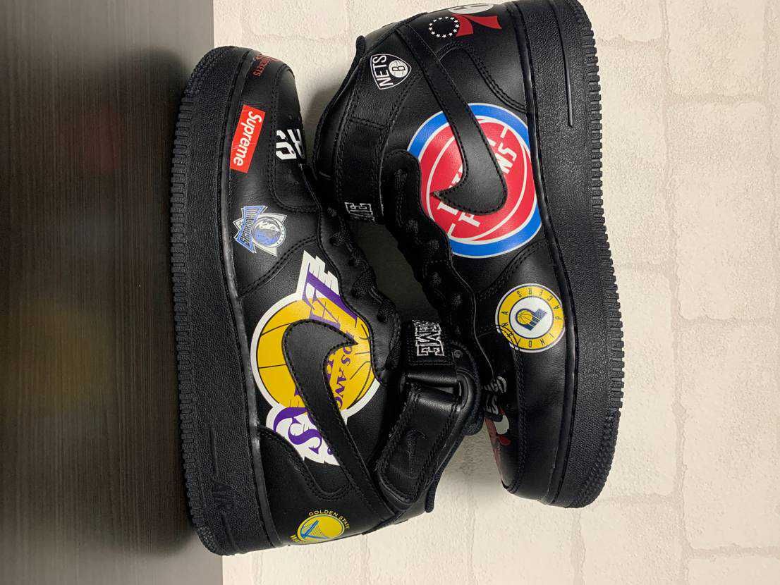 Supreme × NBA × Nike Air Force 1 Mid '07 "Black"