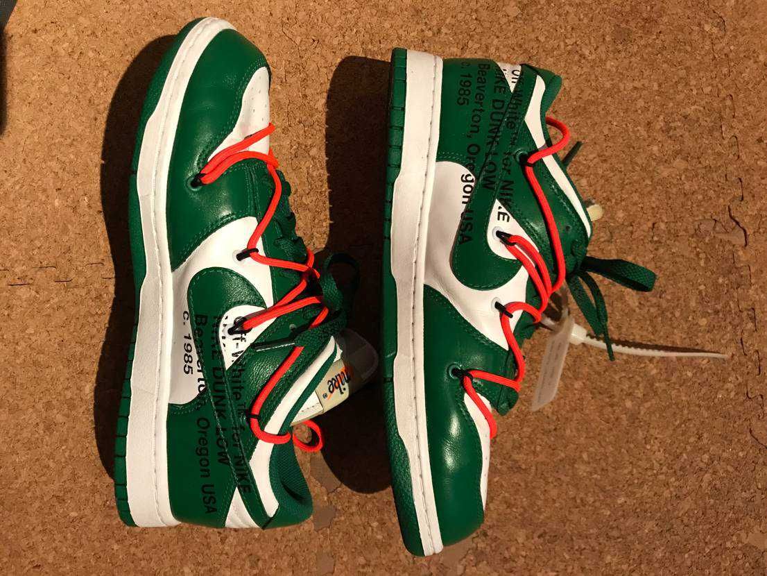 Off-White × Nike Dunk Low "White/Pine Green"