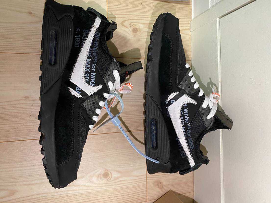Off-White × Nike Air Max 90 "Black/Black-Cone-White"