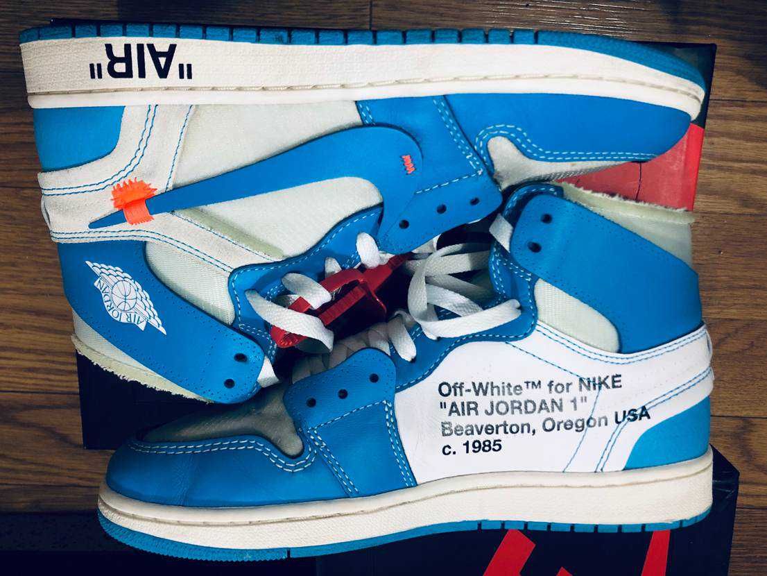 Off-White × Nike Air Jordan 1 High UNC "White/Dark Powder Blue"