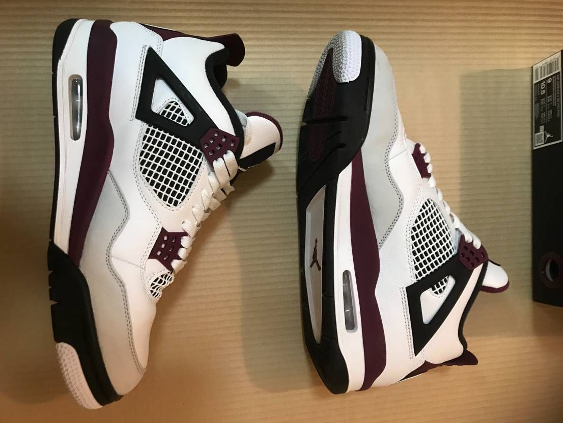 Paris Saint Germain ×Nike Air Jordan 4 Retro "White/Bordeaux/Neutral Gray"