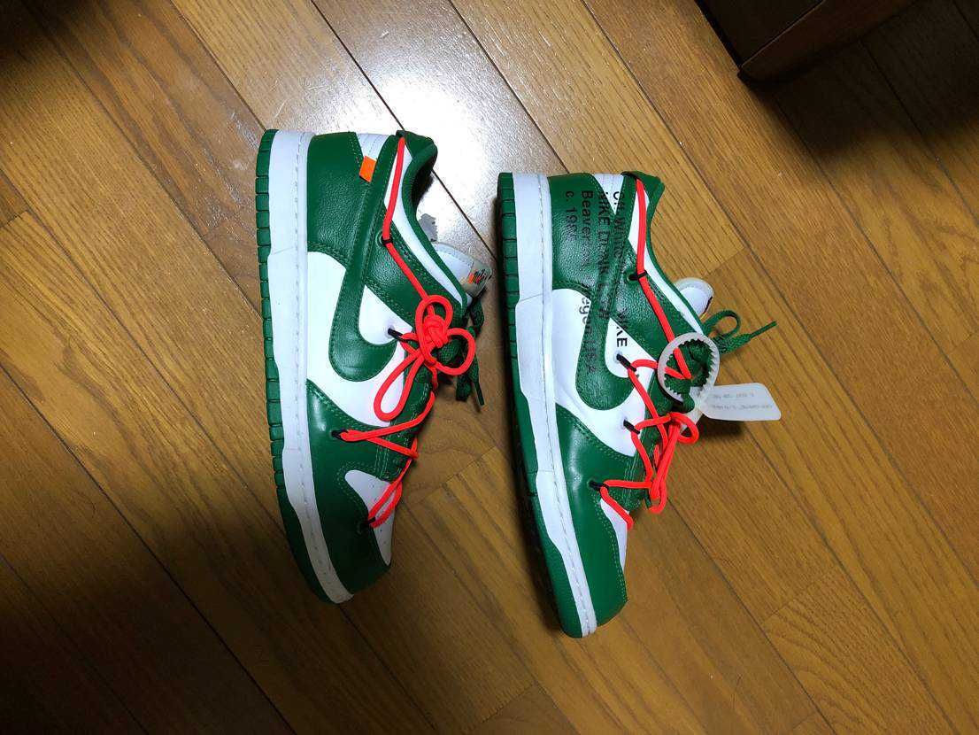 Off-White × Nike Dunk Low "White/Pine Green"