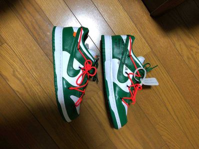 Off-White × Nike Dunk Low "White/Pine Green"
