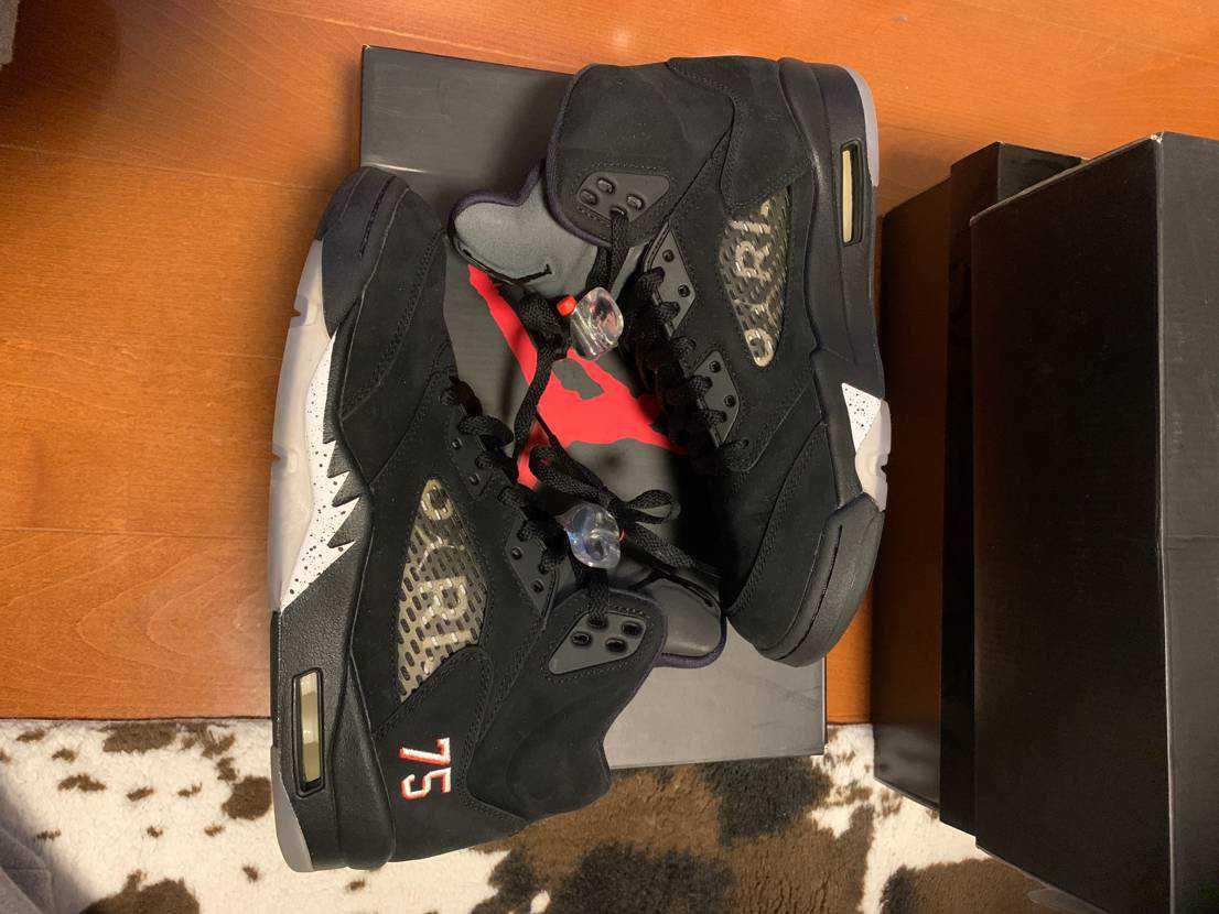 NIKE AIR JORDAN 5 PARIS SAINT-GERMAIN BLACK/CEMENT GREY