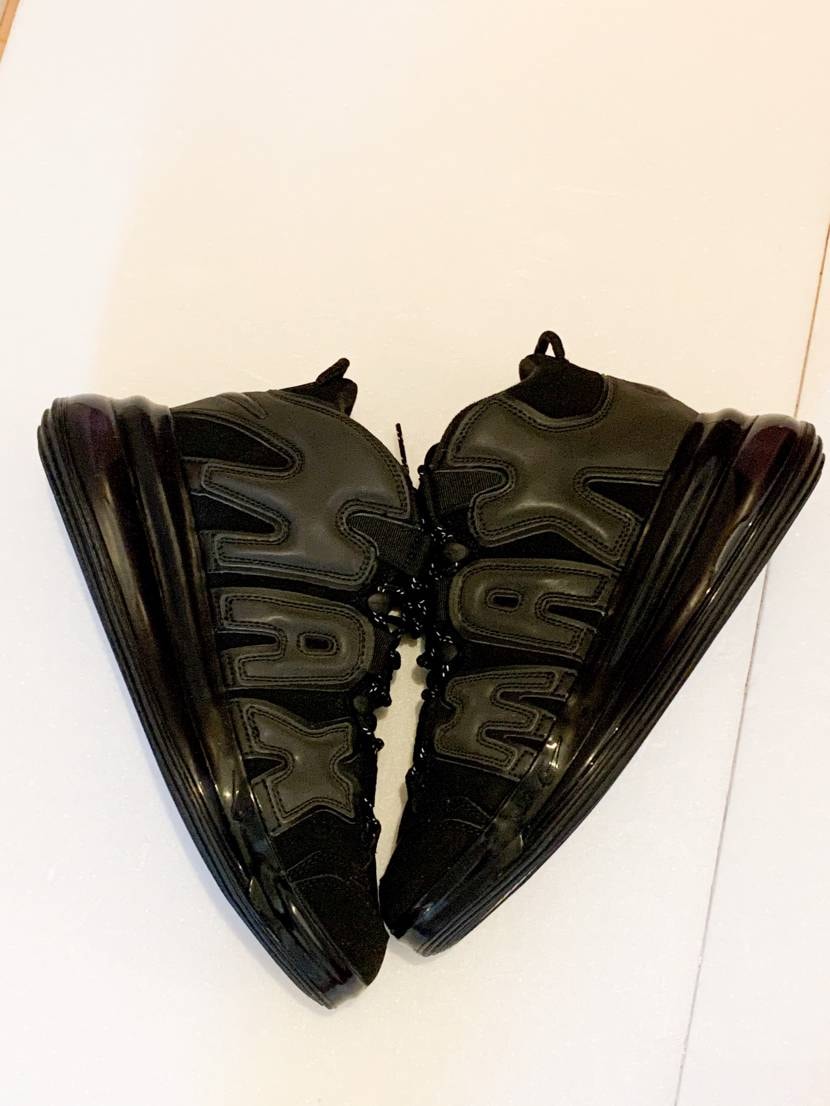 NIKE AIR MORE UPTEMPO 720 BLACK / METALLIC BLACK