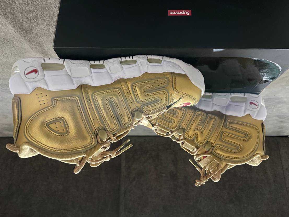 Supreme × Nike Air More Uptempo "Metallic Gold"