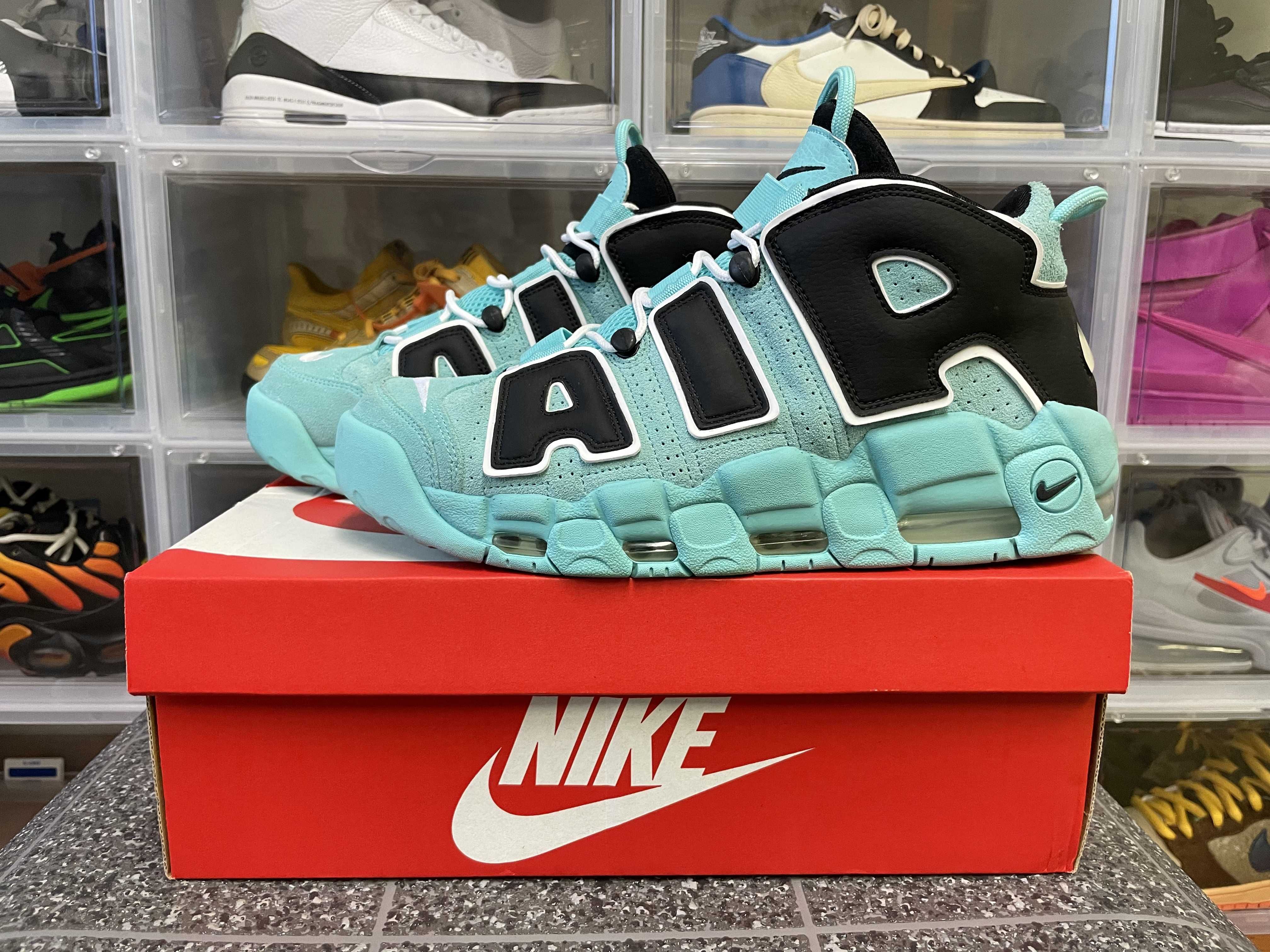 NIKE AIR MORE UPTEMPO "LIGHT AQUA / BLACK / WHITE"